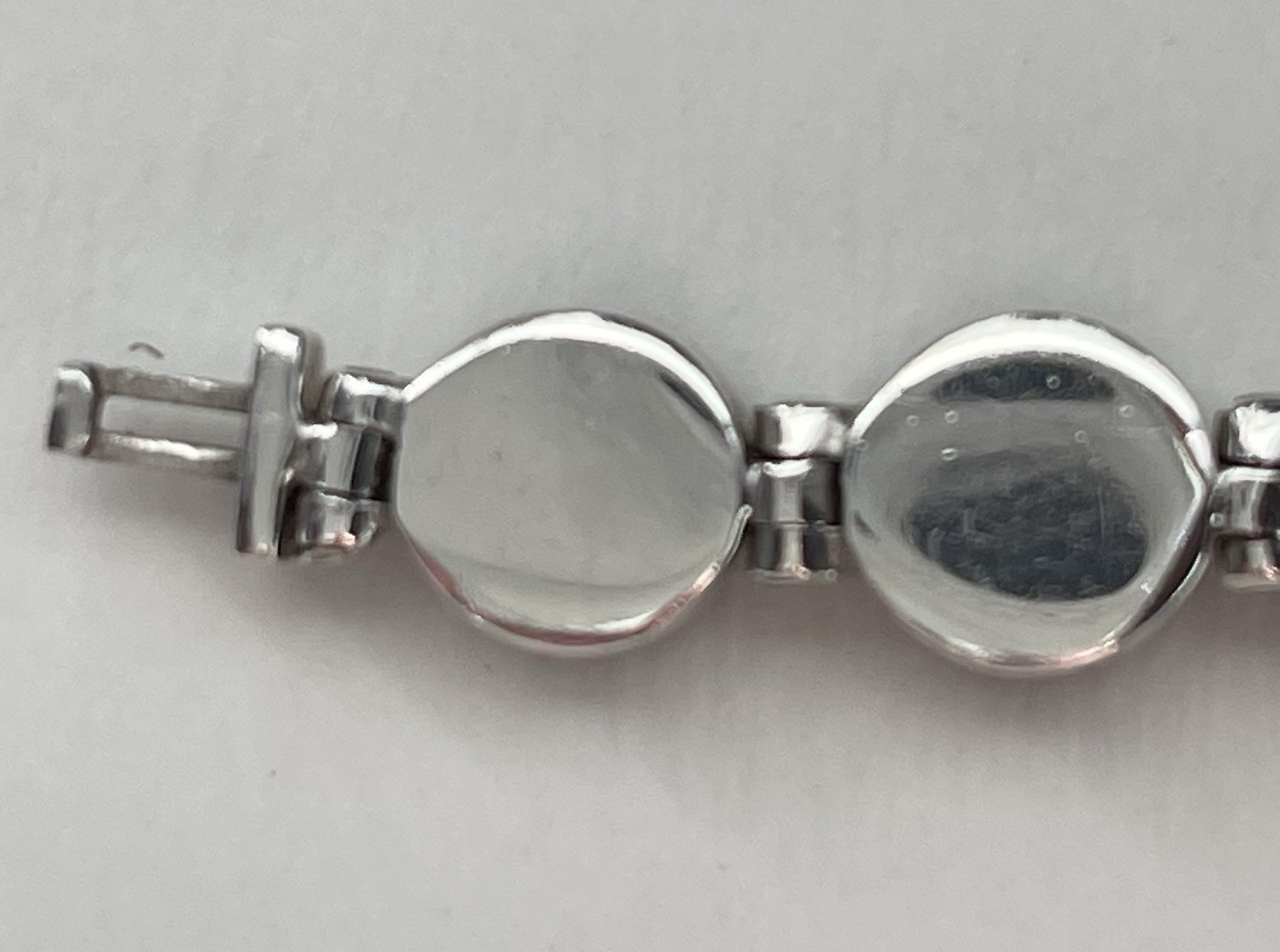 Vintage Sterling Silver Taxco Mexico 950 Red Jasper Hinged Links Bracelet 30g 7”