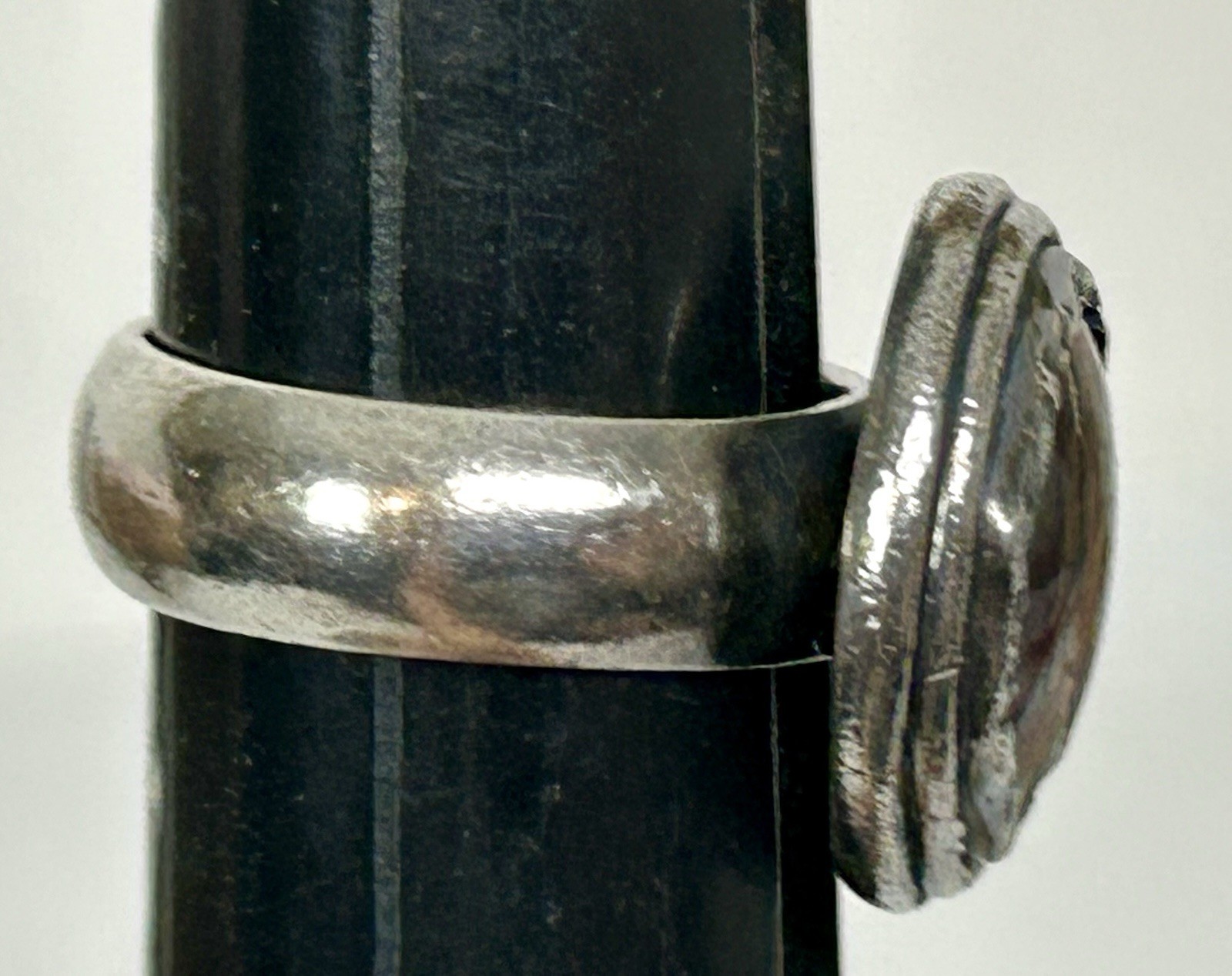 Vintage Sterling Silver Tiger Iron Ring Size 7.5