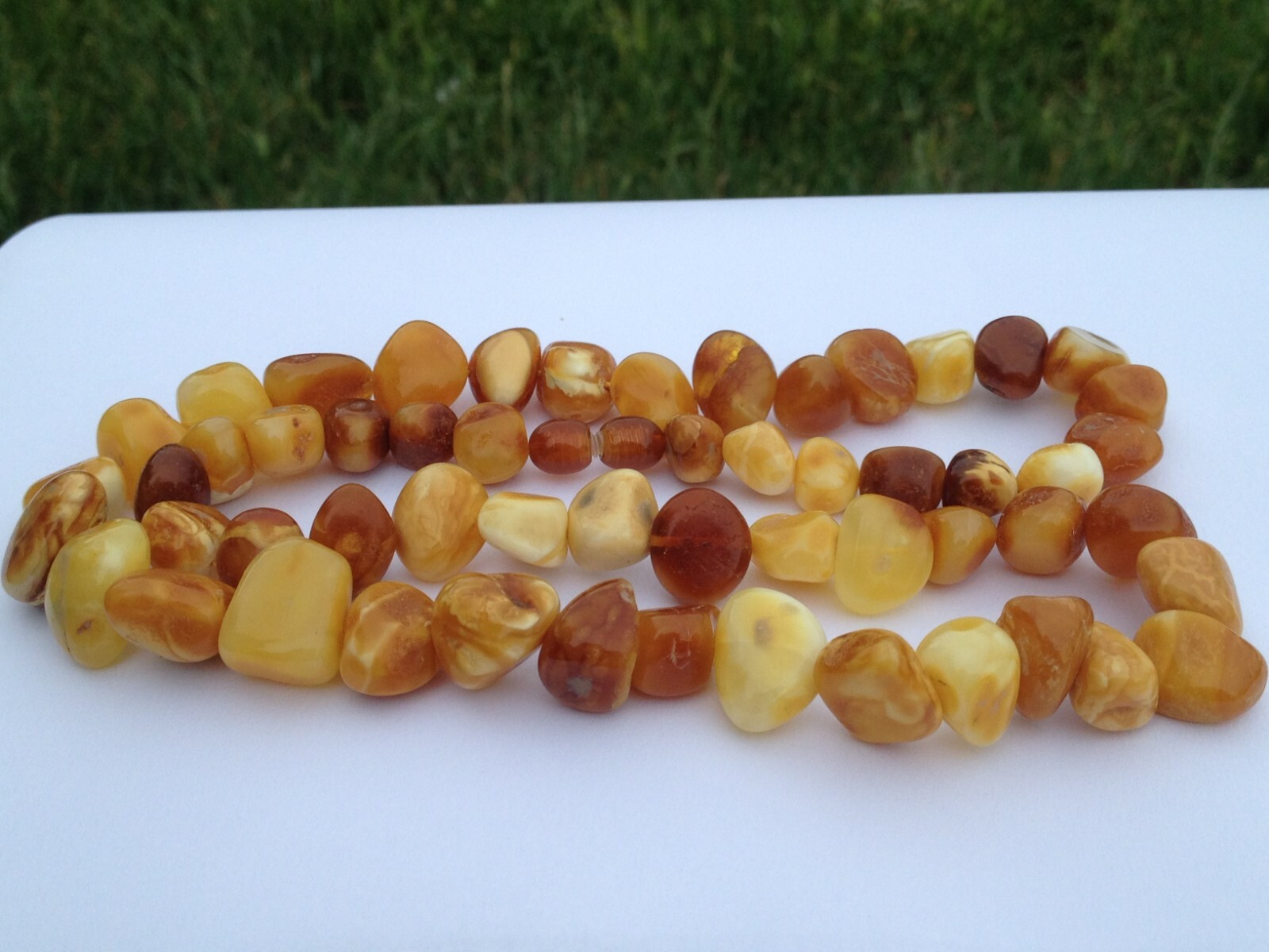 Vintage Natural Baltic Amber Neckalce Egg Yolk Butterscotch 40 gr.