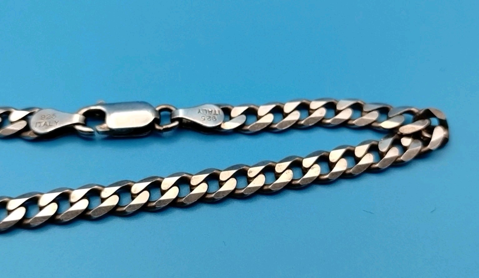 Sterling Silver 4mm 925 Cuban Chain 7.25 inch Bracelet 6.4g