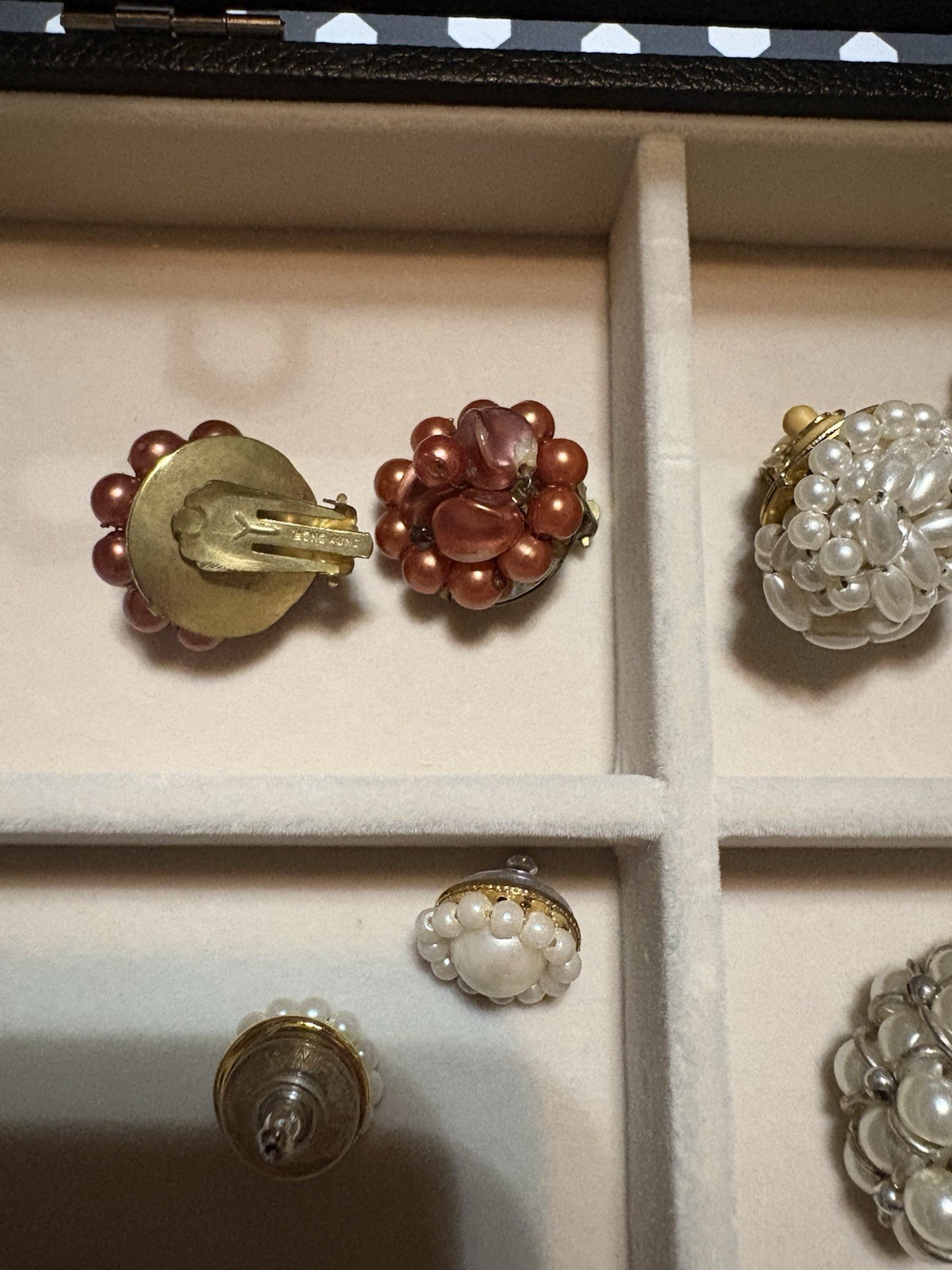 Vintage Lot (105) Faux Pearl & Beaded Earrings Mixed 24 pieces, Japan Hong Kong