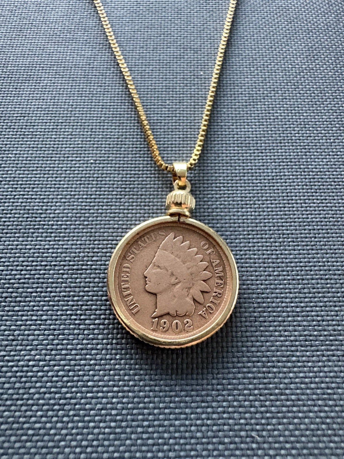 Indian Head Penny Necklace – Authentic Coin – 20in Adjustable Stainless Chain
