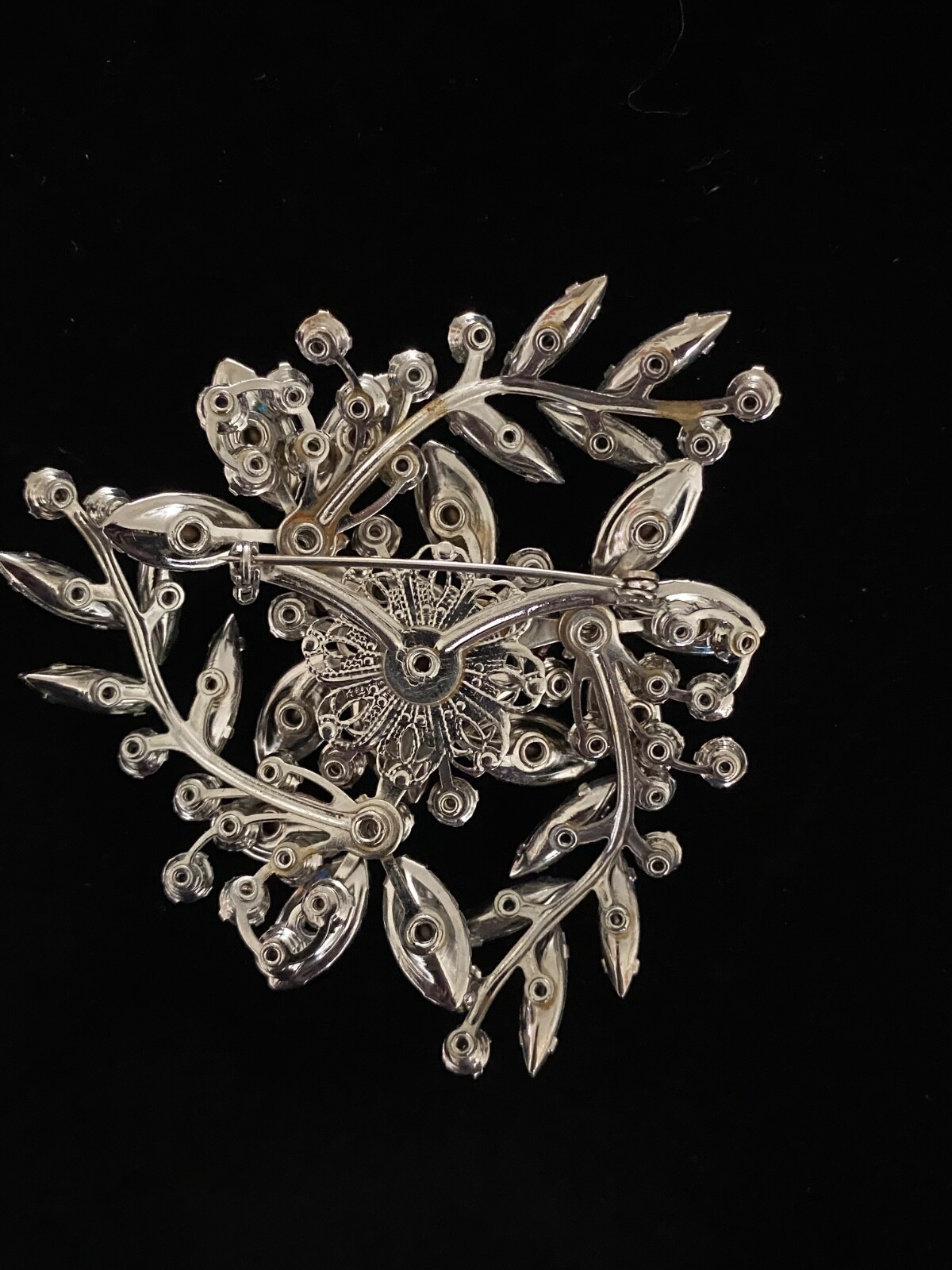 Brooch Juliana D&E unsigned Smoky Crystal Faceted AB Rhinestone VTG