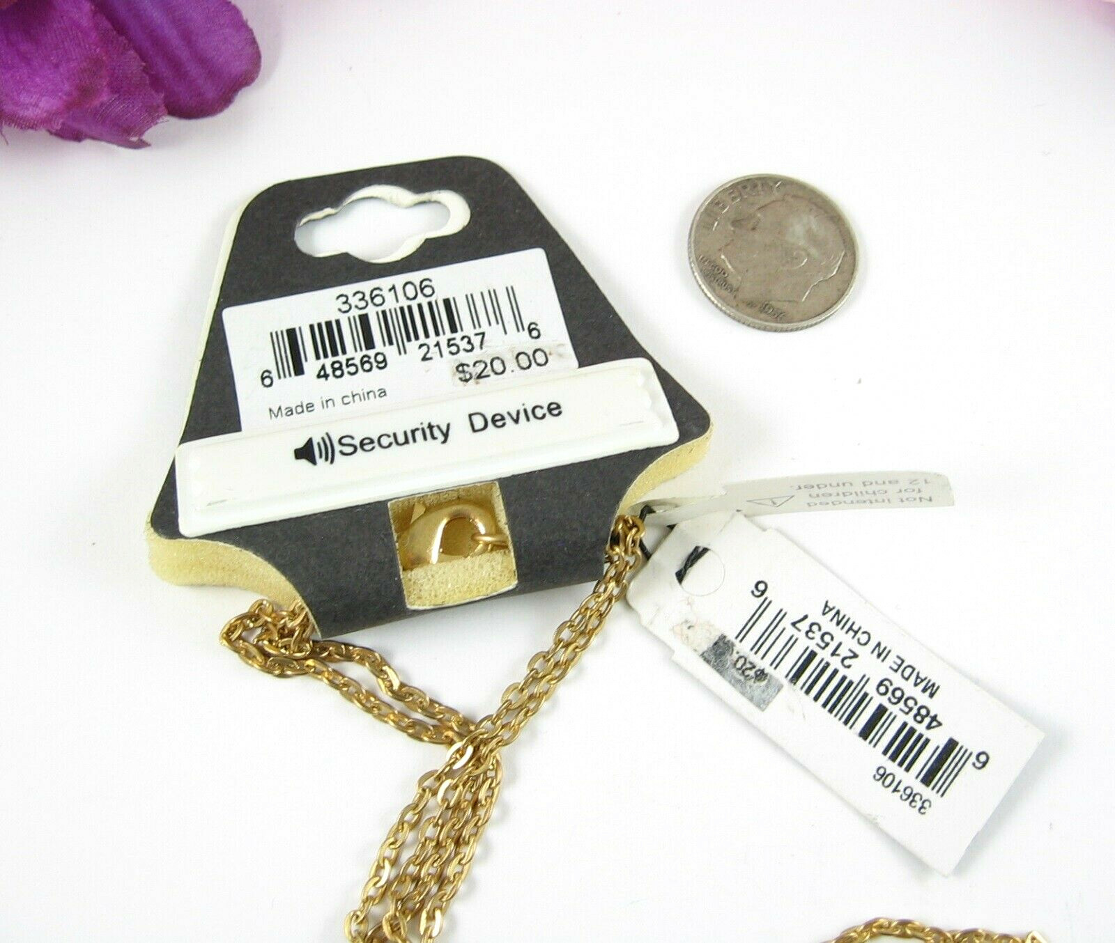A.N.A Vintage NECKLACE Rounded Triangles Goldtone Designer Signed Tags Ana 36″