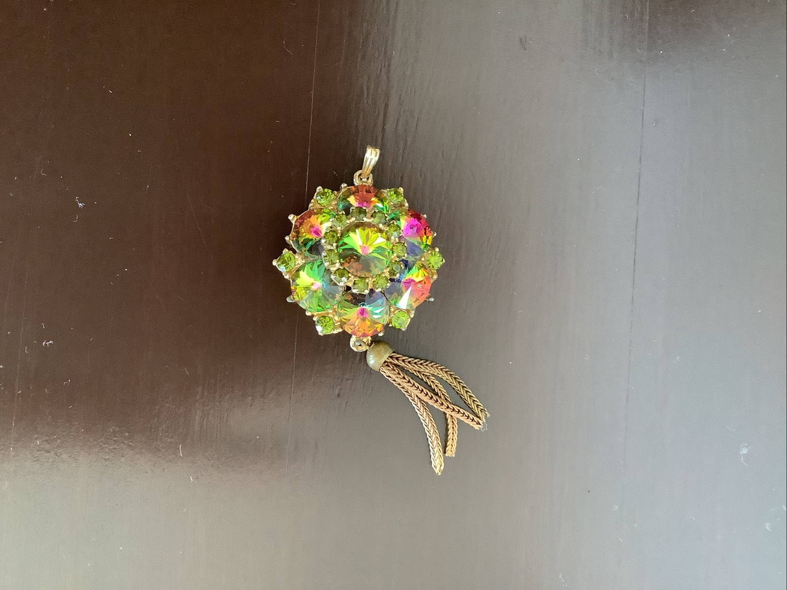 Edlee Watermelon Heliotrope Pendant w/ Tassle