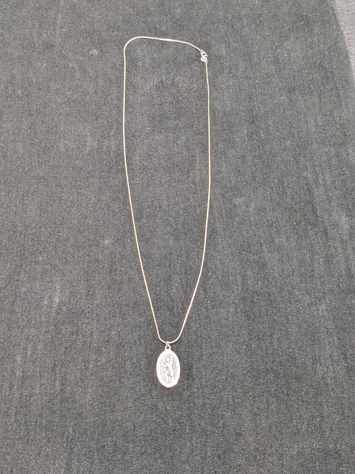 Vtg Sterling Silver St Christopher Pendant Catholic Charm 25″ Danecraft Necklace