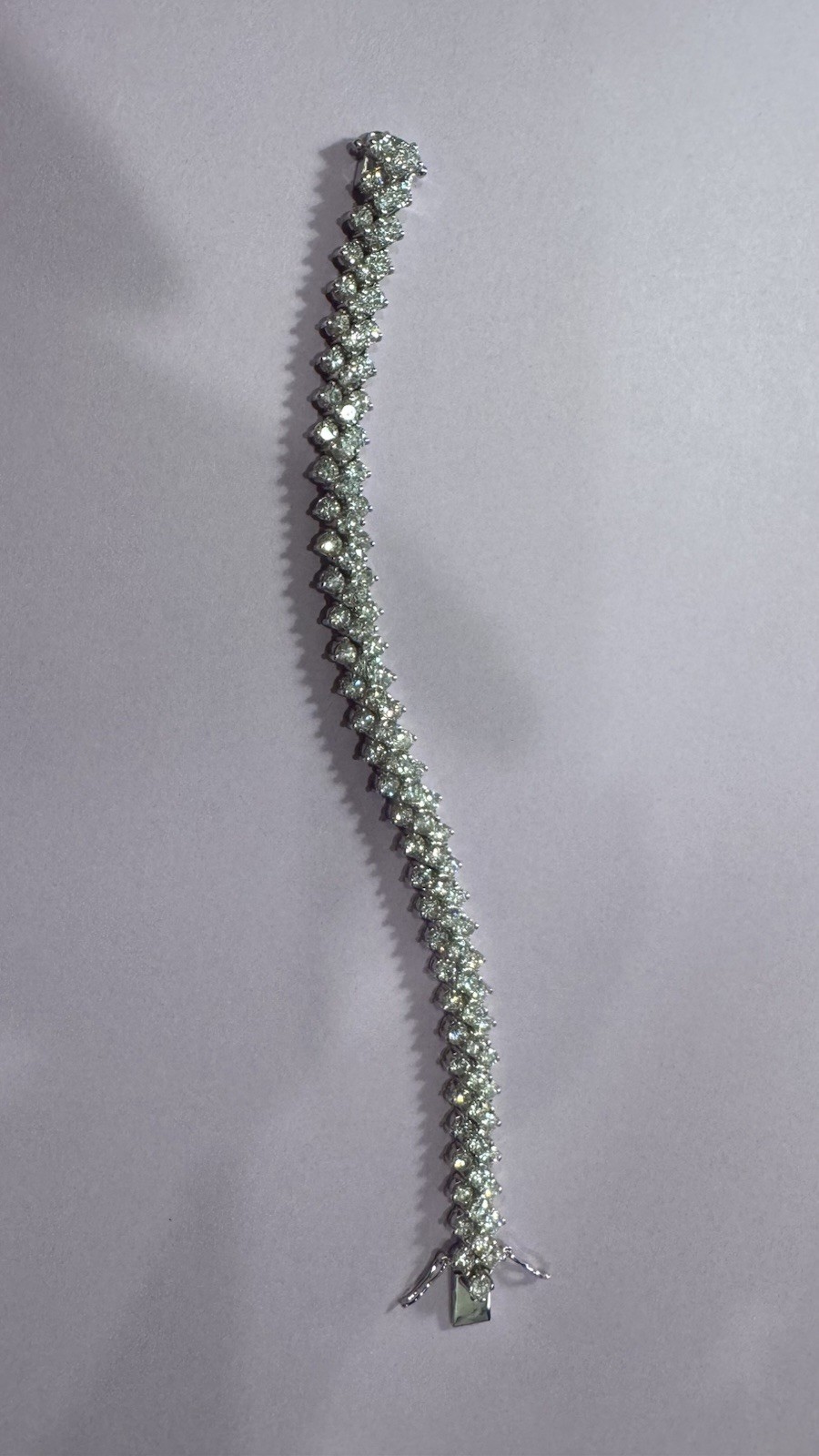 Australia Rhinestone On Italian Sterling 925 Bracelet with Safety Latch.