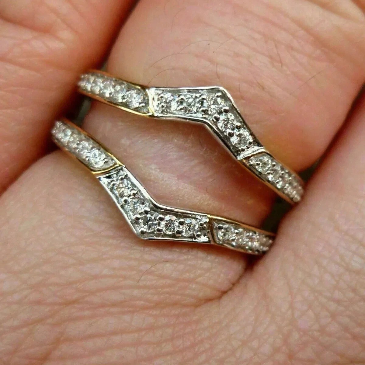 1.25Ct Round Lab Created Diamond Enhancer Wrap 14K Gold FN Engagement Band Ring