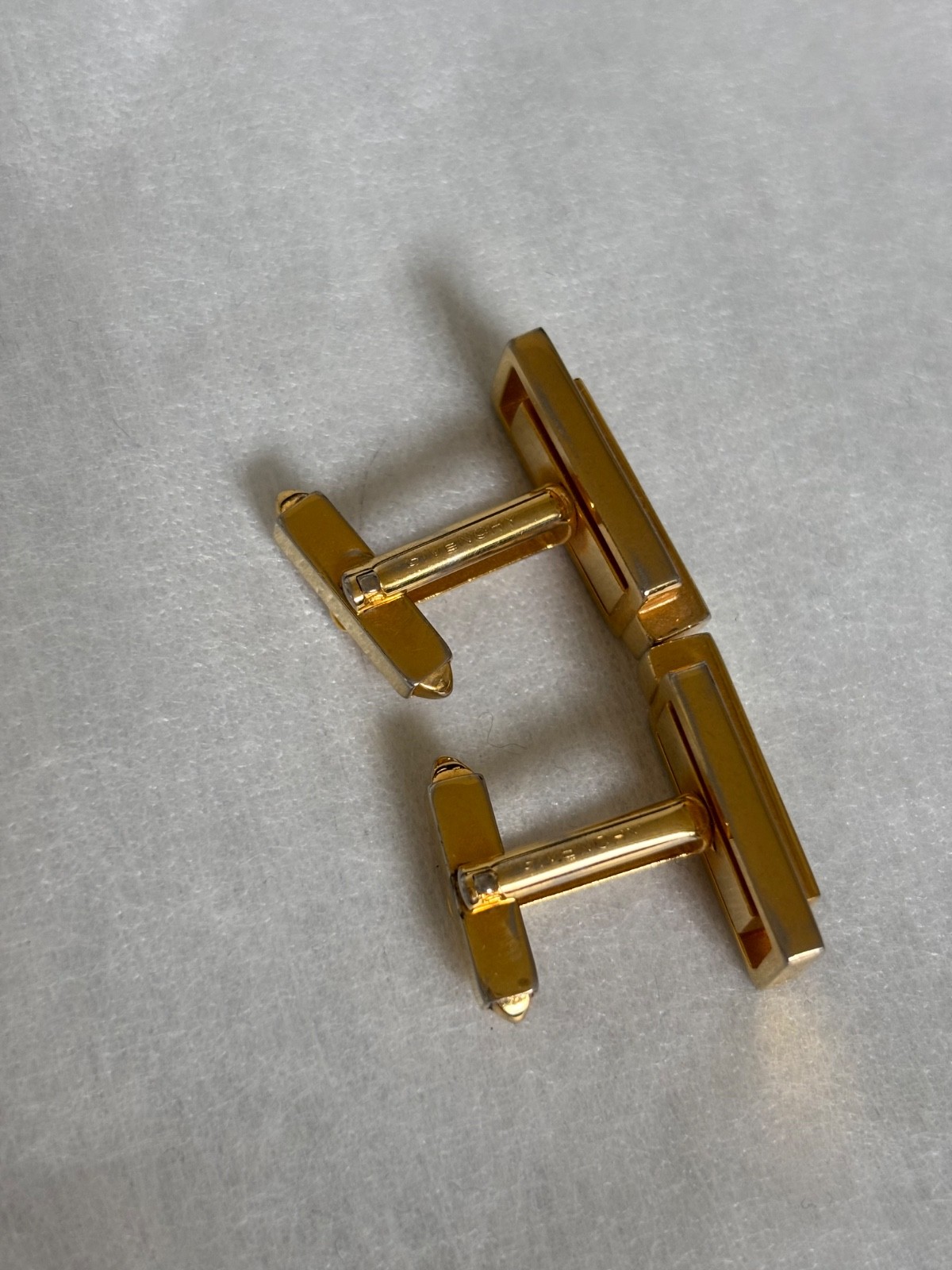 Vintage Givenchy Cufflinks G Logo Gold Tone Rectangle France Style Men’s Jewelry