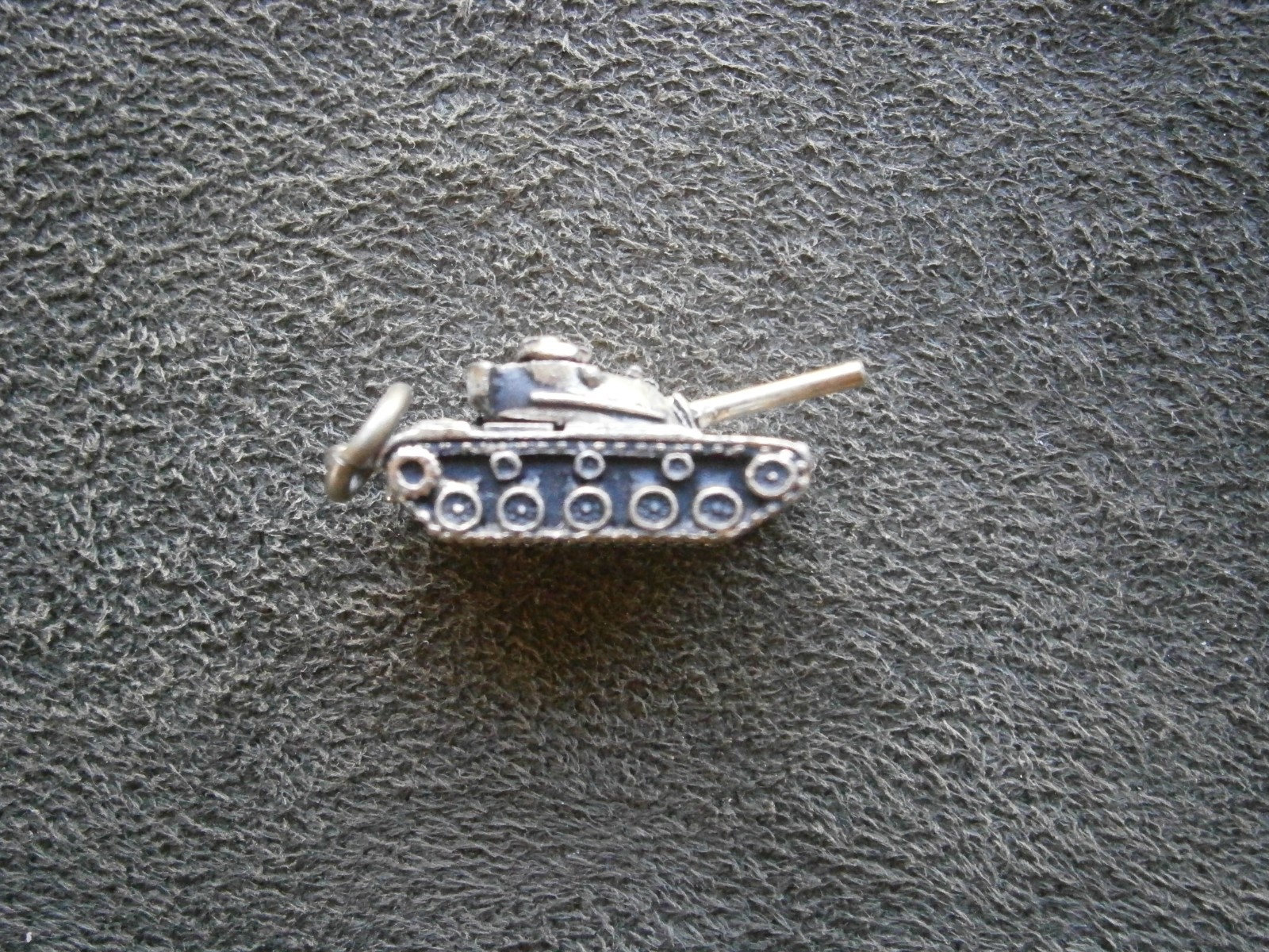 WWII Military Tank Vintage Crest Craft Goldtone Charm Pendant 5.2g