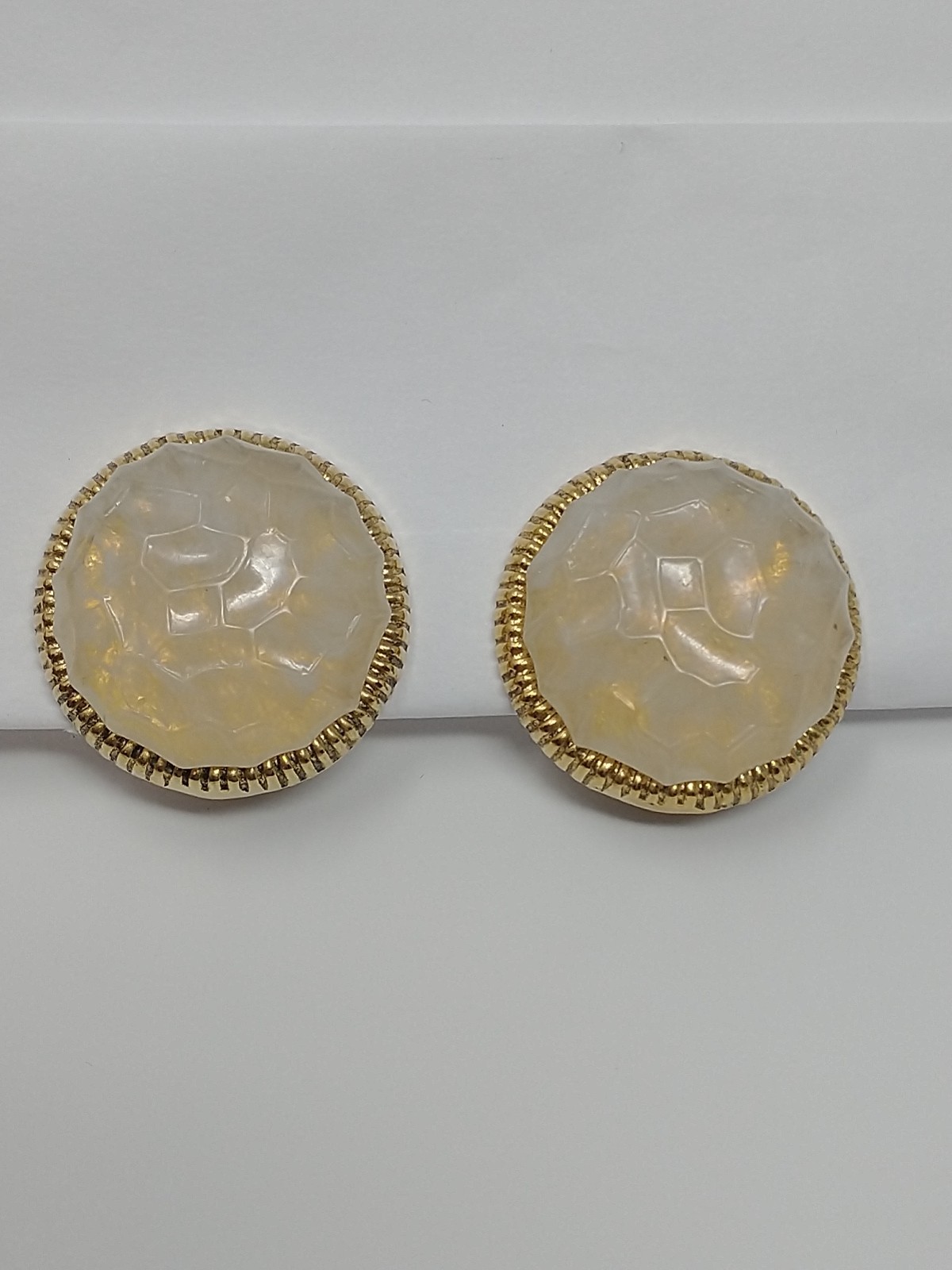 Vintage Margherita Buonanno Italian Earrings – Large Domed Moonstone Cabochon