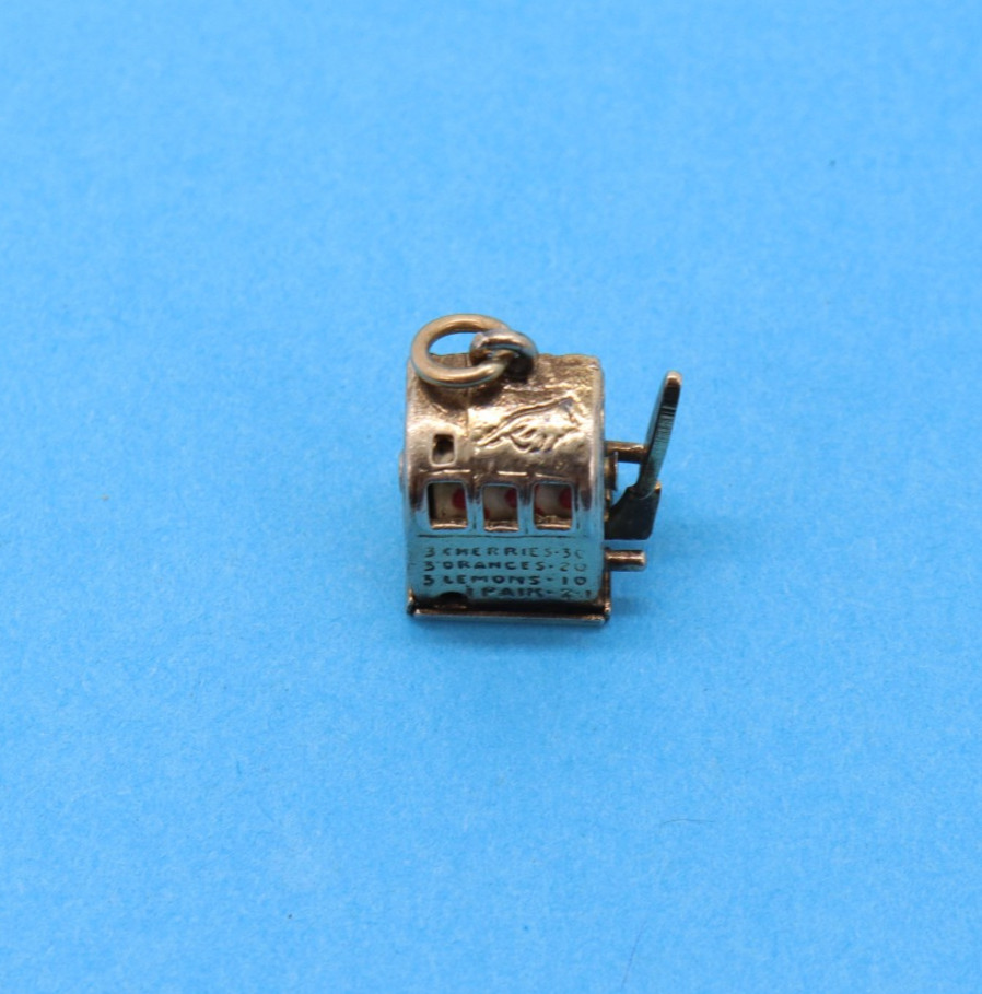 Vintage Danecraft Sterling Slot Machine 5/8″ Pendant Charm