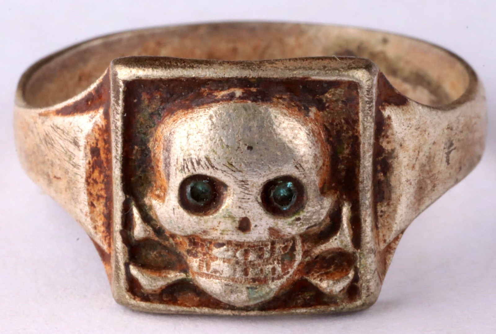 Memento mori engraving skull ring bones Remember to die signet Antique amulet