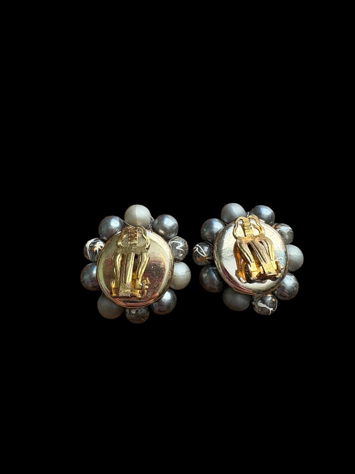 Vintage Beaded Cluster Clip On Earrings Lot 11 Japan, Hong Kong