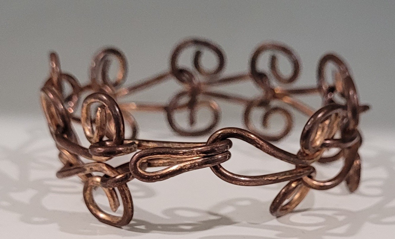 Vintage Spiral Bracelet Copper Alloy Metal Swirl