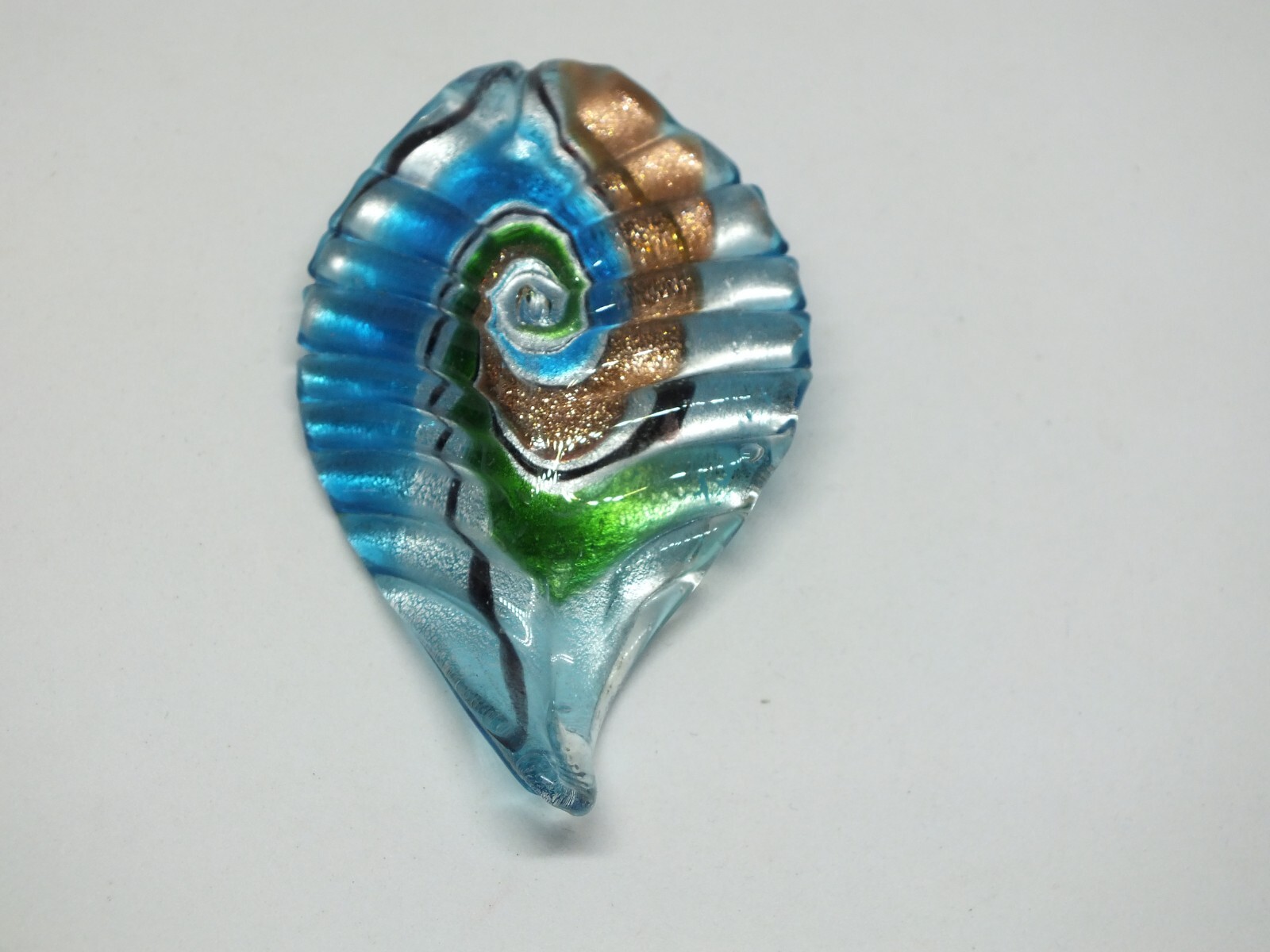 Collectible Pendant Resin? Blue Green Copper Brown 3×1 3/4″ NICE