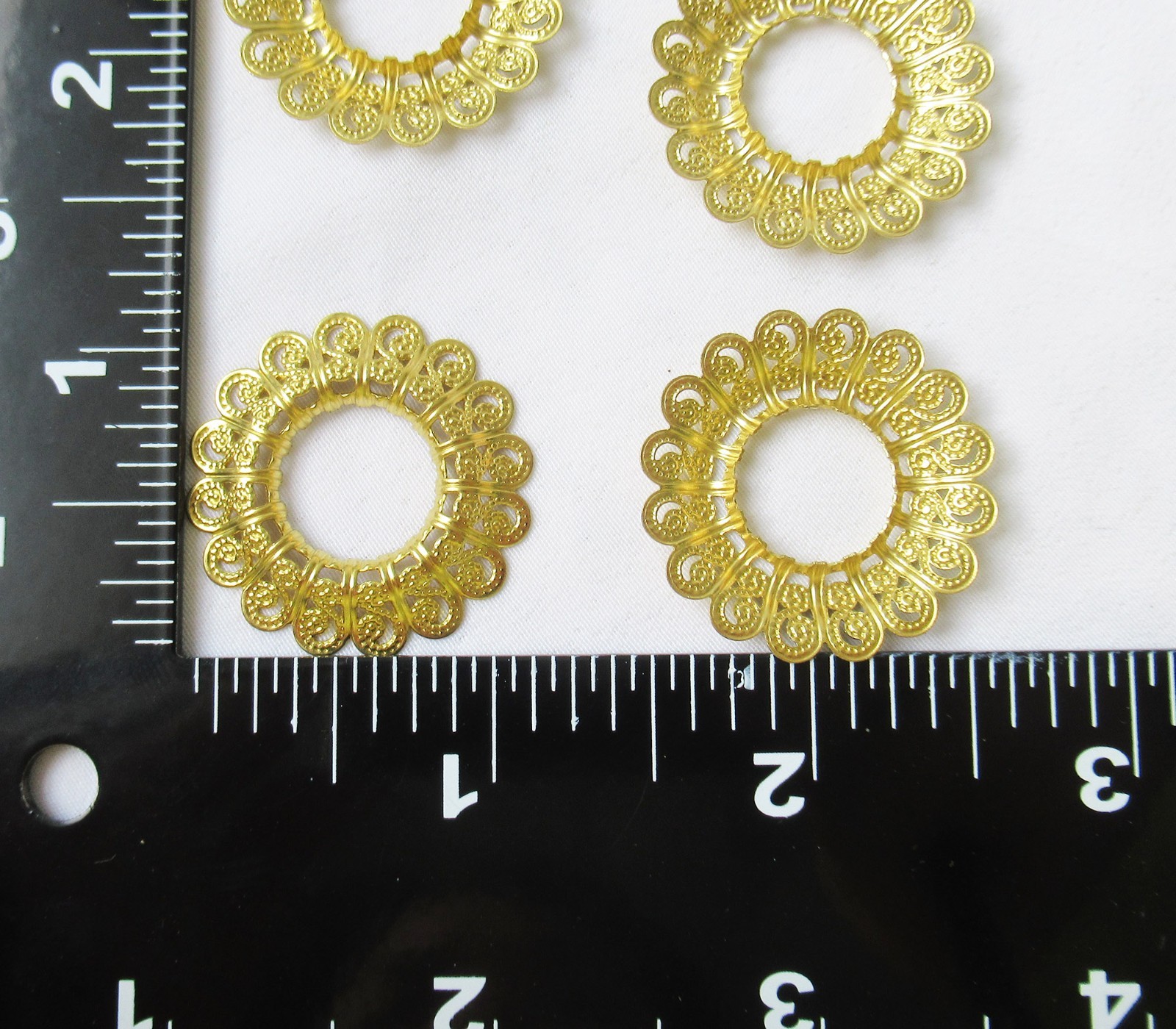 50pcs Arched Circle Brass Filigree Stamping 29mm DIY Jewelry Findings