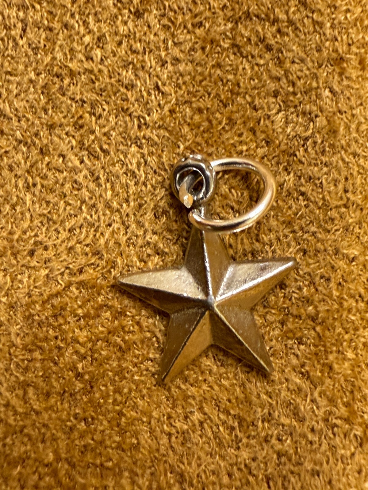 Vintage Star-Shaped Sterling Silver Achievement 3D Design Charm Pendant 4811