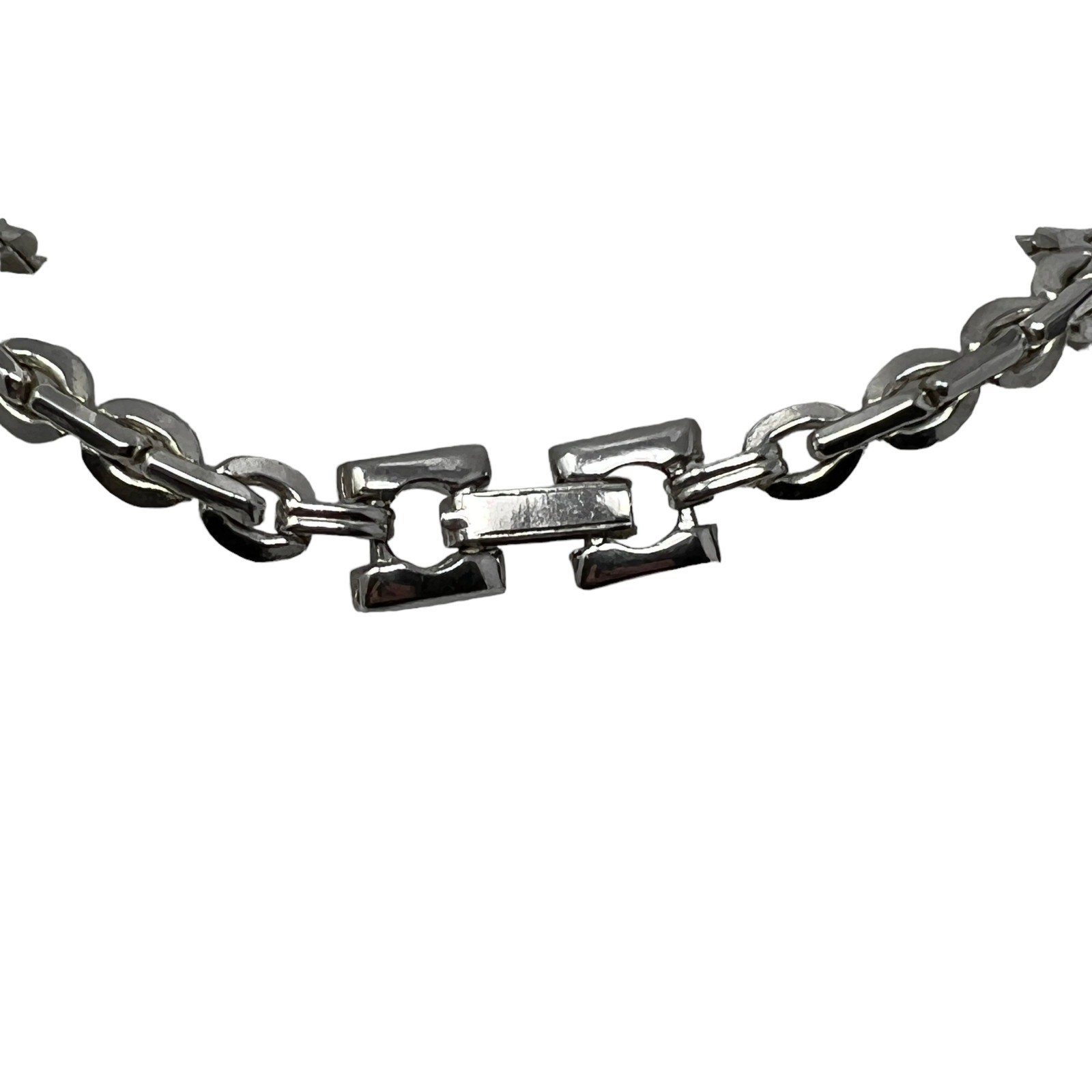 Vintage Silver Tone Chain Choker Necklace