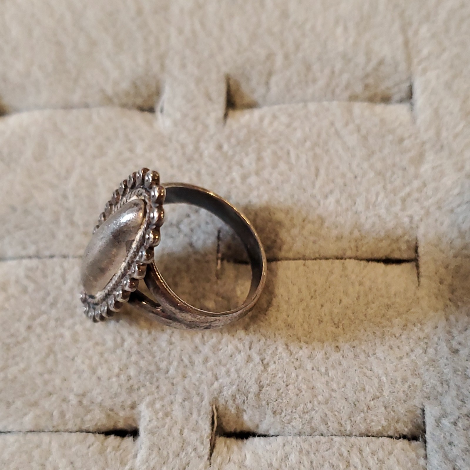 Vintage Silver Oval Bezel Ring Size 5.50 No Stone Metal Jewelry