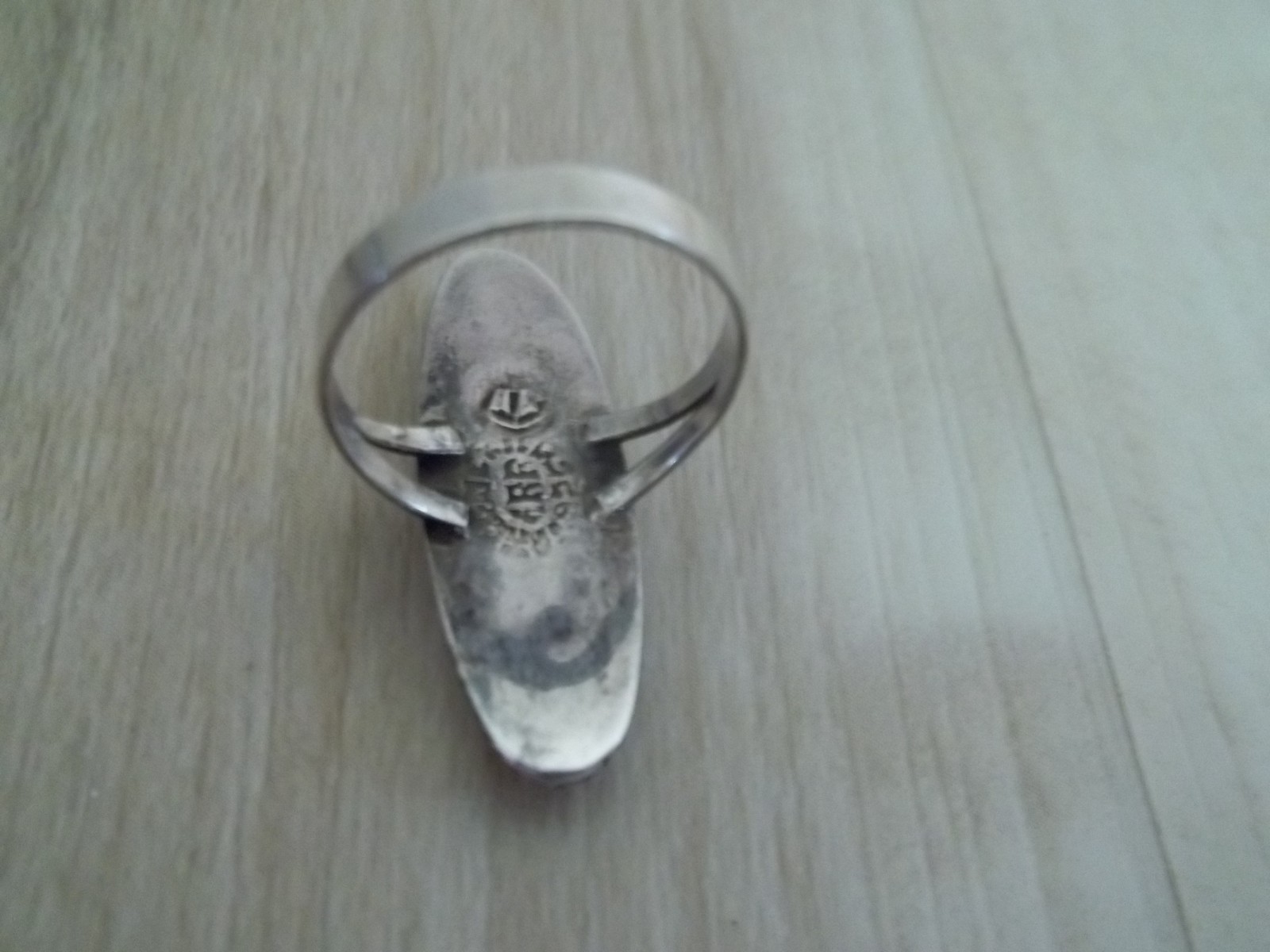 Vintage 925 Silver Abalone Ring ARF Size 6.5 READ