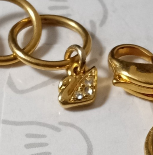 Swarovski Swan Bracelet Crystal Gold Tone Rectangle Circle Oval Signed 7-8″