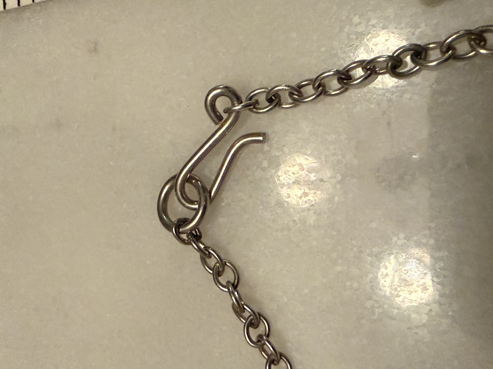 Mid Century Abstract Brutalist Sterling Silver pendant w Round link chain 42g