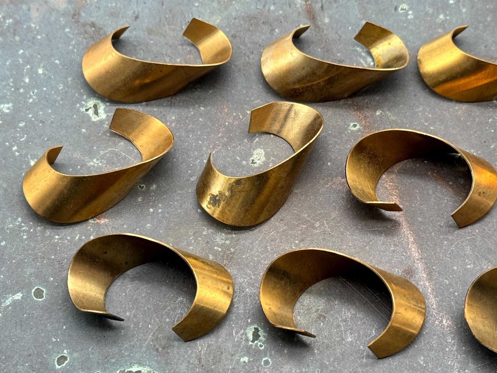 Vintage Brass Large Curls Jewelry Stamping Lot of 13