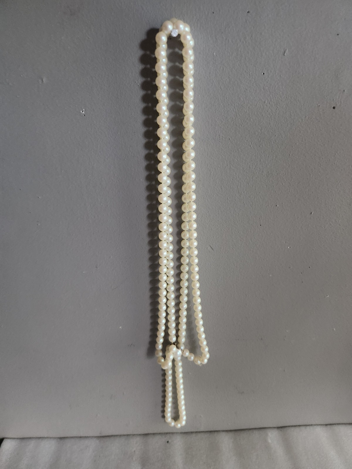 Faux Large Pearl Necklace • 17″ • Costume Jewelry