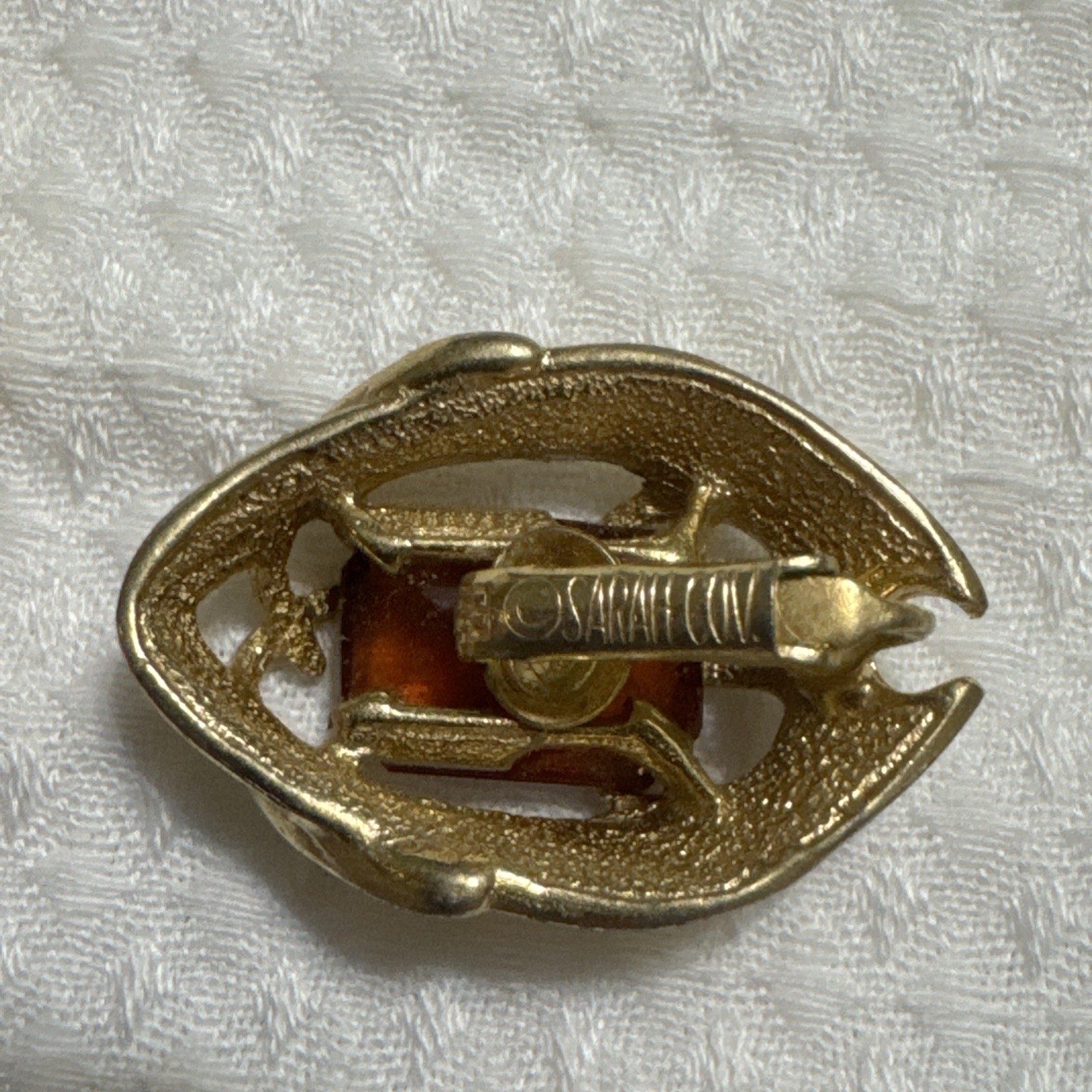 Sarah Coventry Tortoise Color Golden Rope Clip On Earrings USA Seller VTG