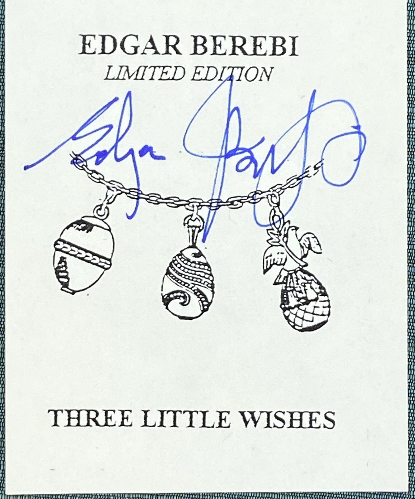 I Am Edgar Berebi Thé 3 Wishes Charm Necklace Just Found 1998 Vintage Jewelry