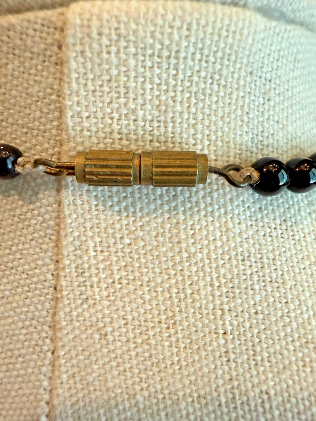 Vintage Blue Glass Bead Necklace Lampwork Excellent 19 inches European