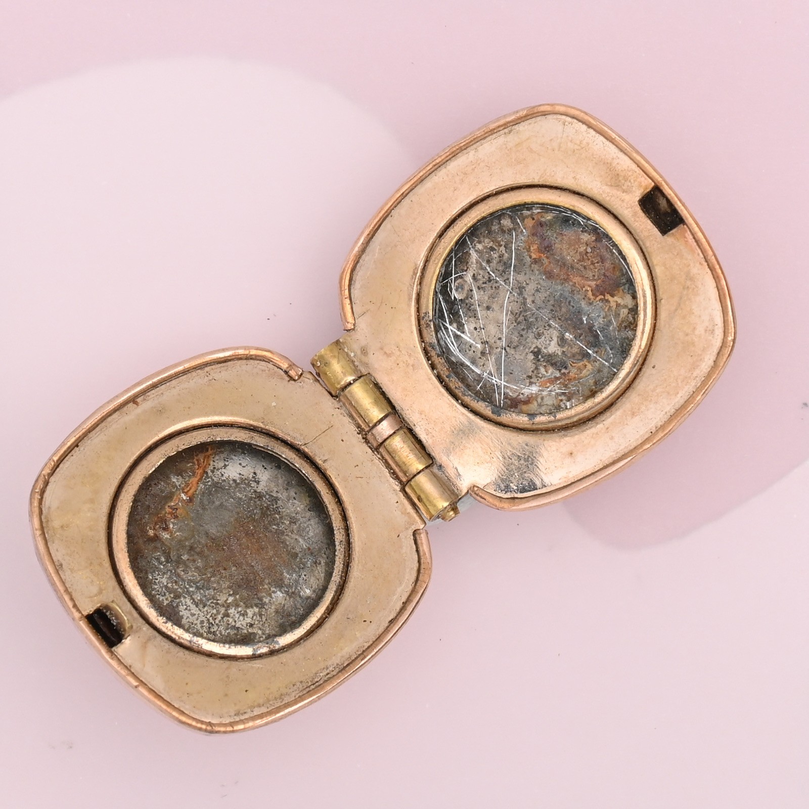 Antique Victorian REPOUSSE Foliate Flower Rose Gold Filled Charm Pendant Locket