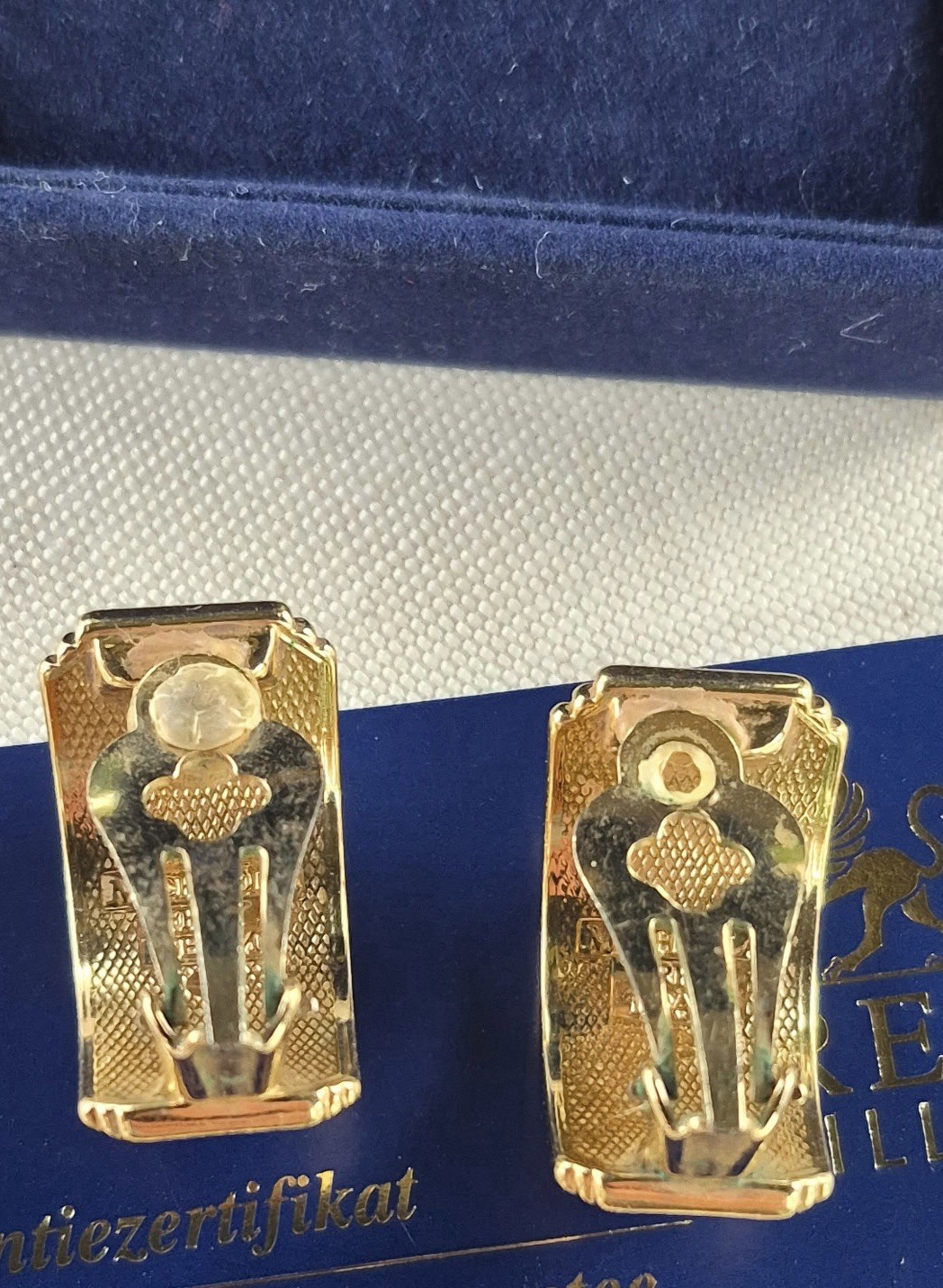 Rare Vintage Maritime 24k Gold Plated Frey Wille Clip Earrings