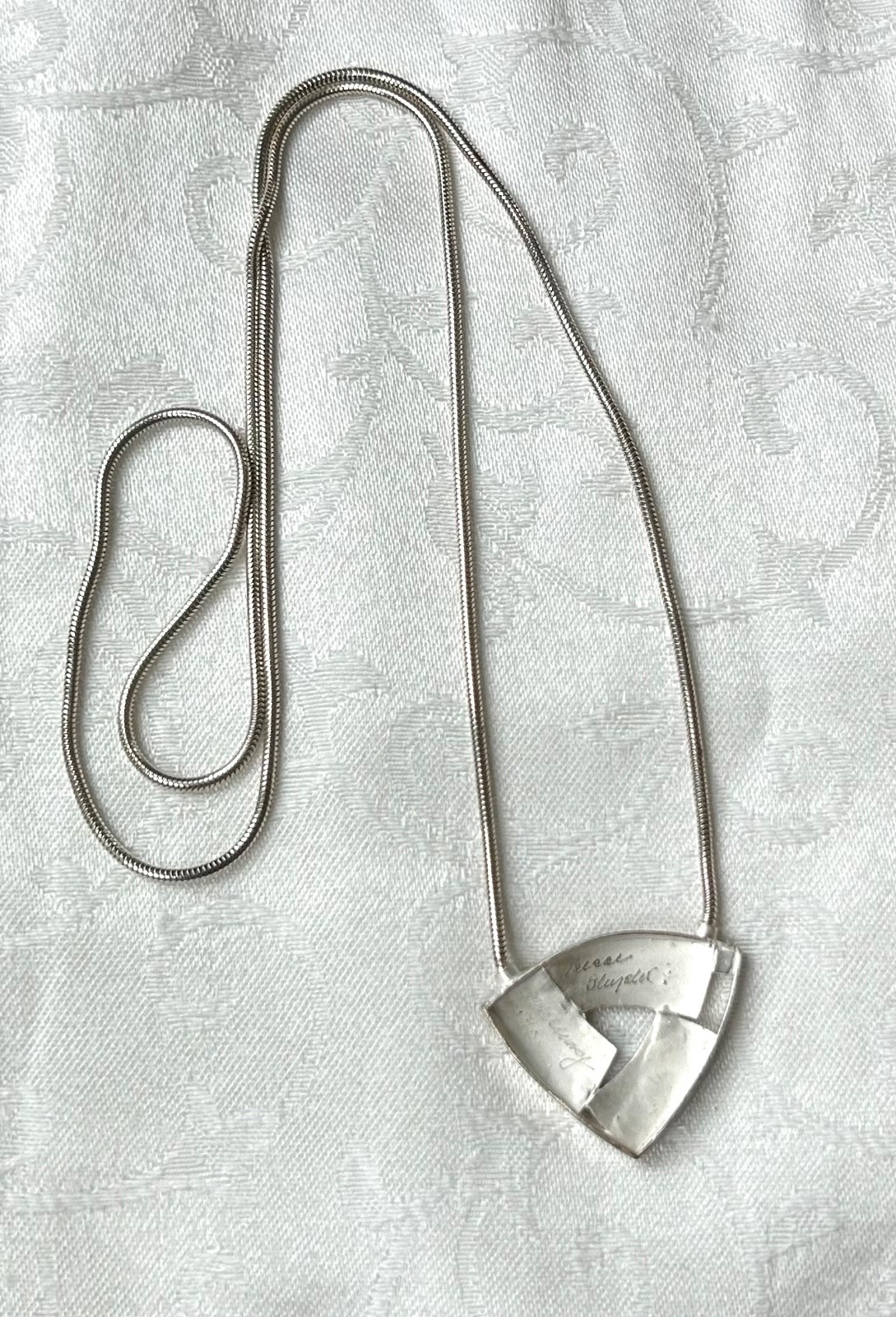 Vintage Anne Besse Shepherd Artisan Sterling Silver & 14K Pendant Necklace
