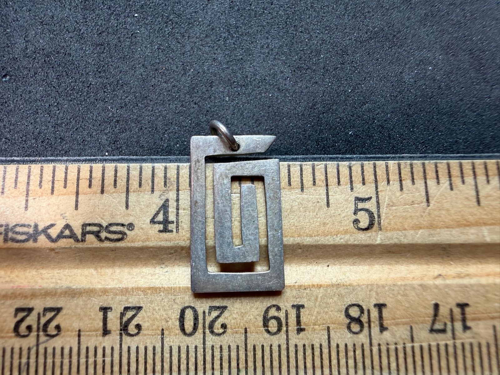 1.32g Vintage Sterling Silver 925 Geometric Modernist Rectangle Pendant M