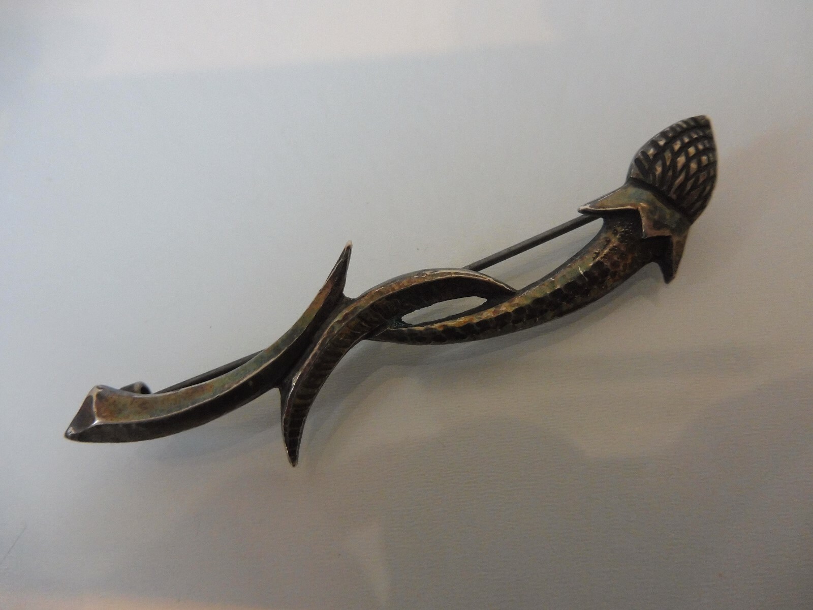 Beautiful, Old Brooch, 800 Silver, Art Nouveau, Signed: G.Pietson, 7.2Cm, GP