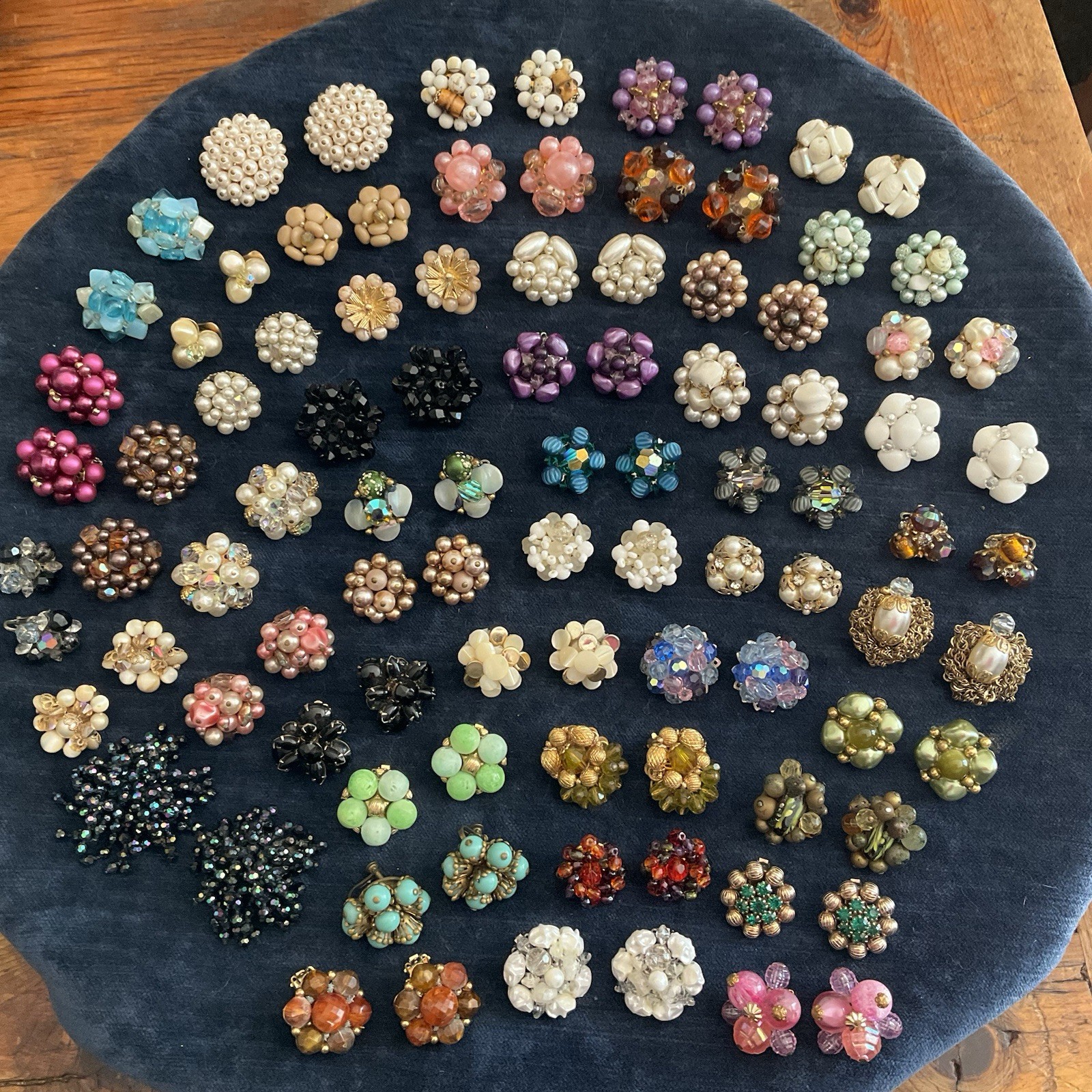 HUGE Lot Vintage Clip On Screw Back CLUSTER Earrings Vogue Weiss Kramer Jonne