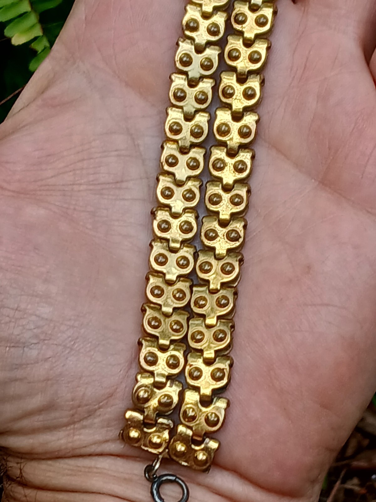 WOW! Antique Victorian Gold Filled Double Row Fancy Tank Tread Link Bracelet