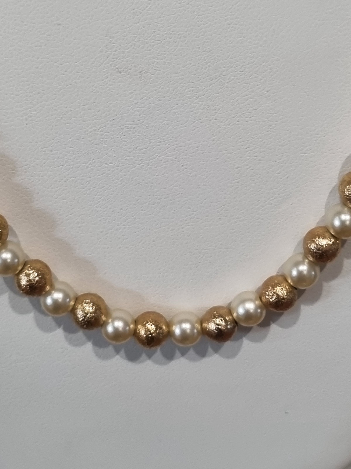 Vintage c1960s Cultured Pearl 12k Rose Gold Filled Bead Ball Necklace See Video