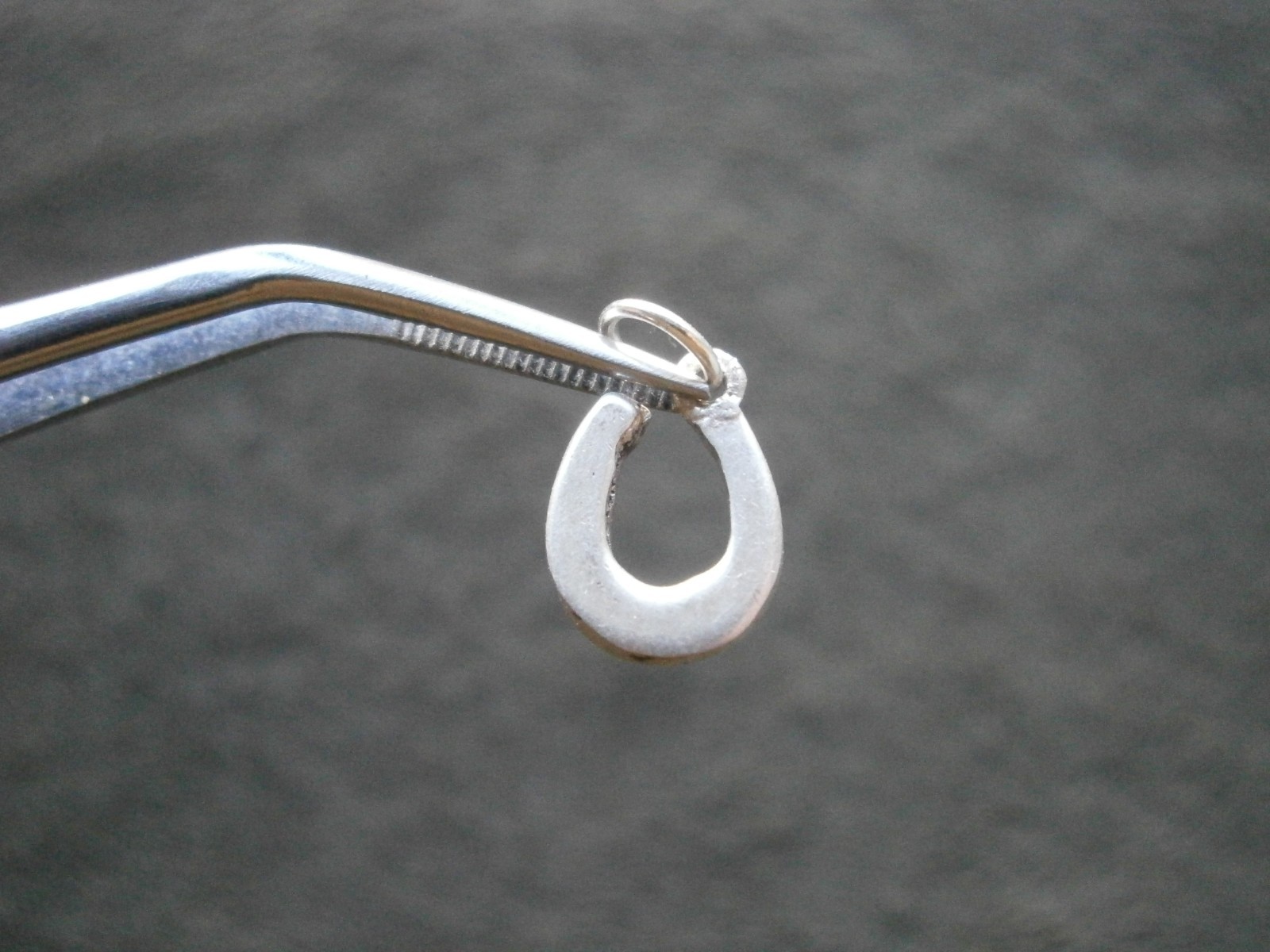 TINY Lucky Horseshoe Vintage Shiny Sterling Silver Bracelet Charm Pendant
