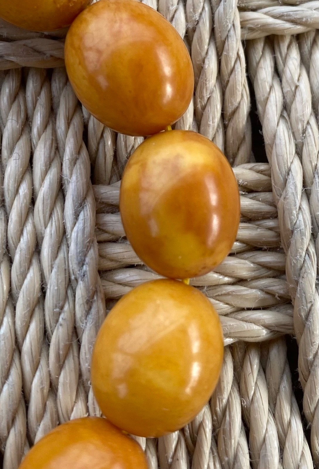 Vintage Baltic Amber Bracelet Ancient Pressed Amber Beads 18.7 grams