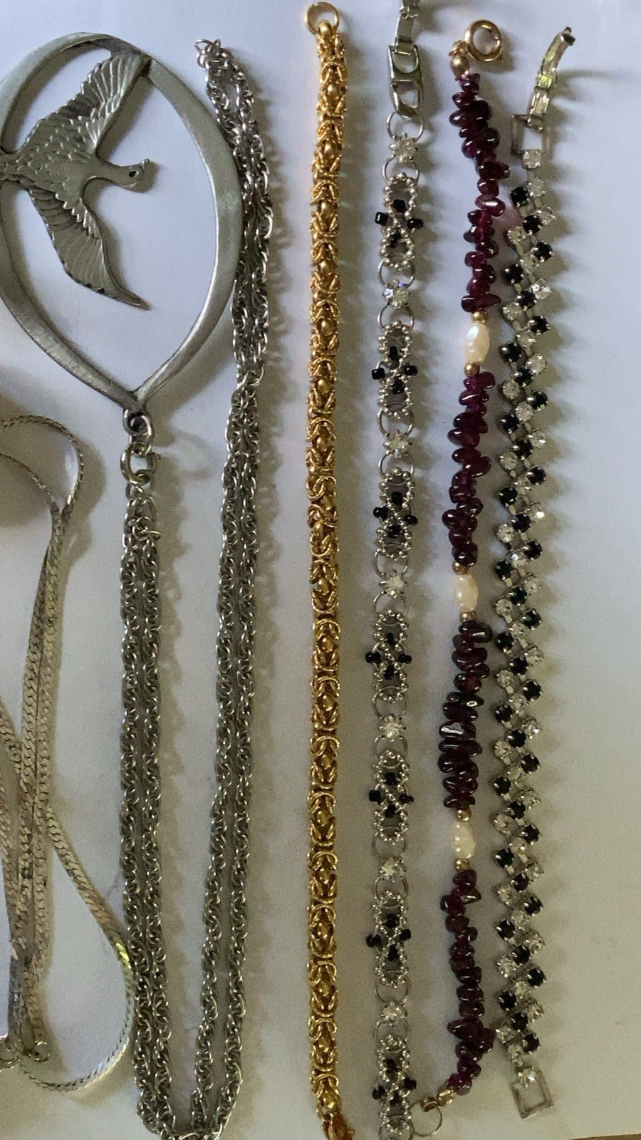 Vintage Jewelry Lot ~ Wearable ~ 16 Items ~ Bracelets Chain Brooch Pin Ring Clip