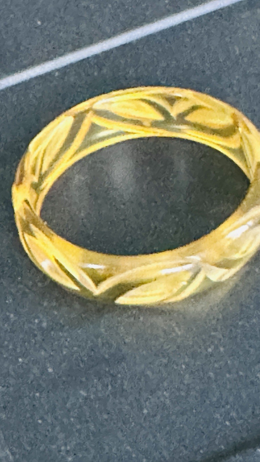 Vintage Carved “Apple Juice” Translucent Bangle Bracelet