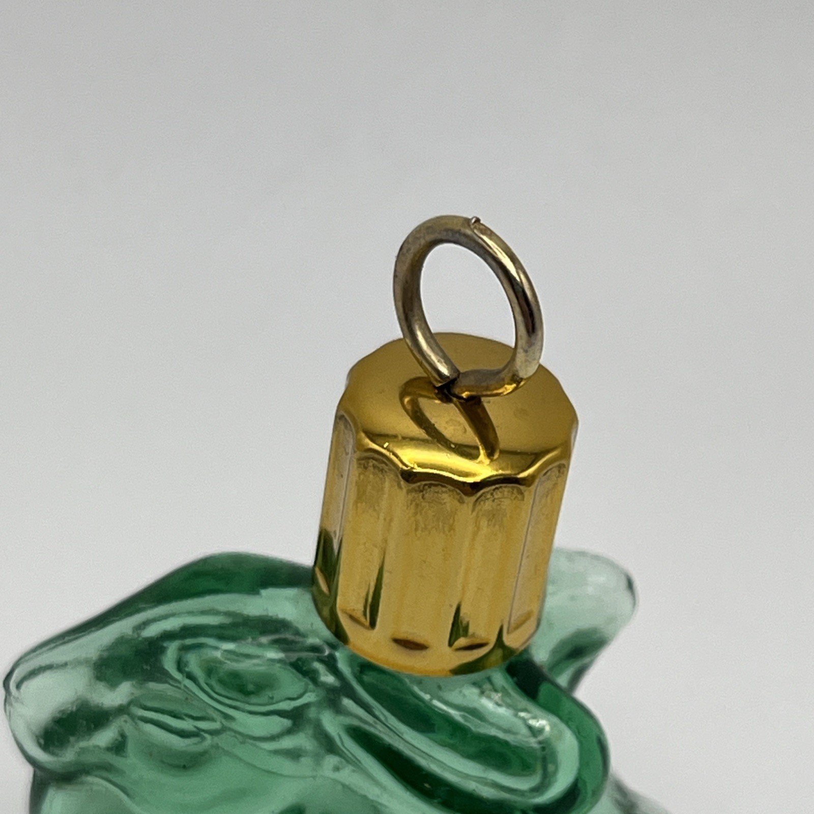 Vintage Max Factor Green Glass Rabbit Perfume Pendant