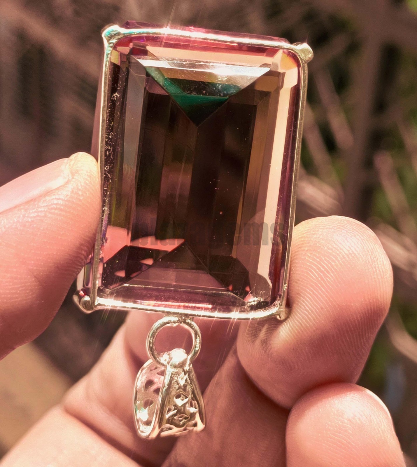 120 Ct Natural Color Change Alexandrite Emerald Cut Certified Loose Gemstone 6k