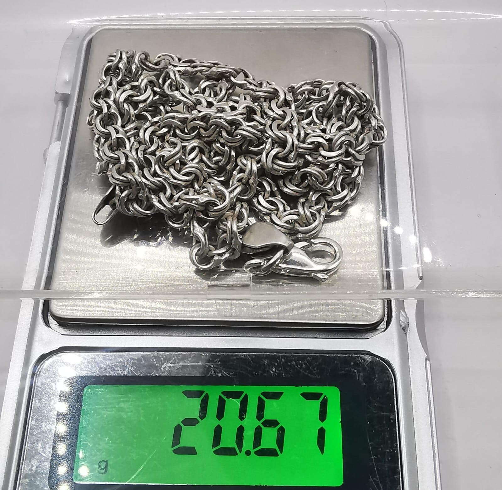 Vintage Sterling Silver 925 Signed Chain Necklace, 20.67g, 24.41″ Adult Unisex