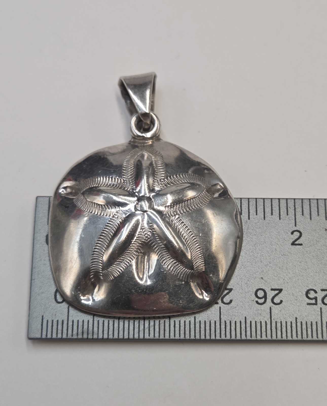 Vintage Taxco Mexico Sterling Silver Sand Dollar Pendant