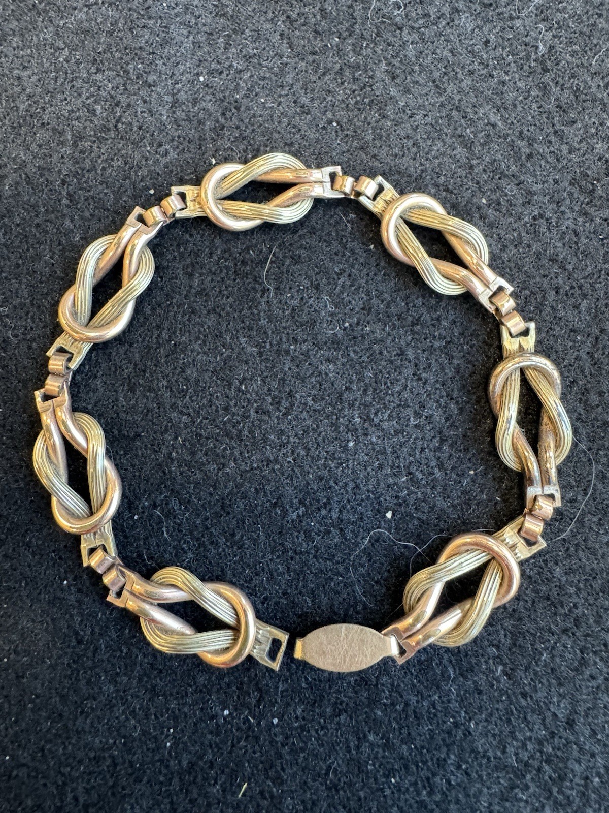 Vintage Two Tone Gold Square Knot Bracelet