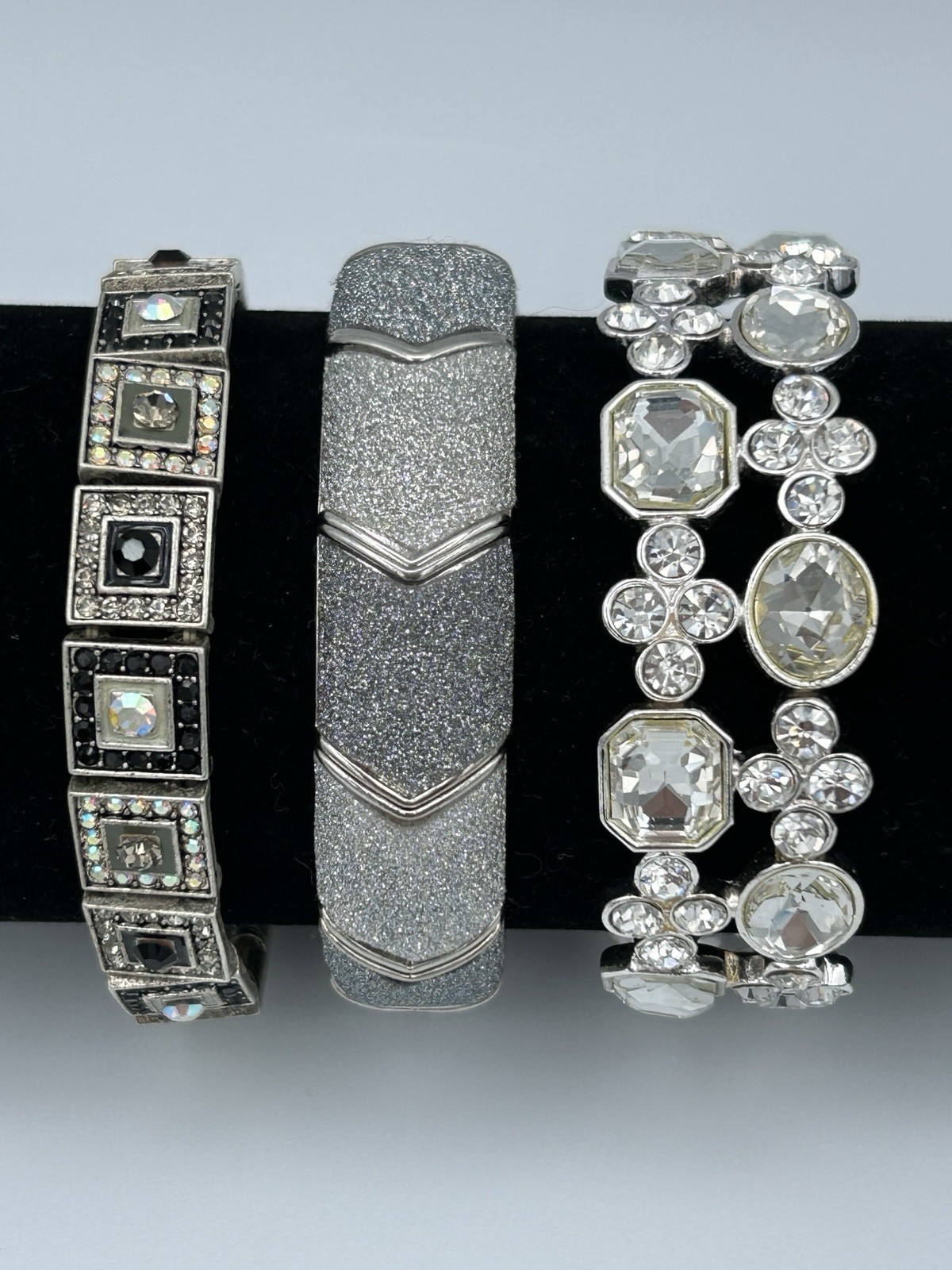 Vintage Rhinestone Crystal Sparkle Bracelets Lot Of 11 Various Styles